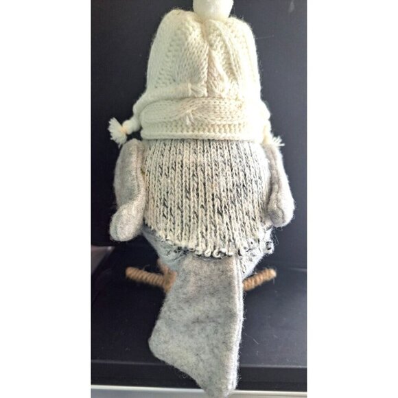 2015 Target Wondershop Fabric Bird Gray Tweed White Scarf & Earflap Hat - Picture 5 of 9